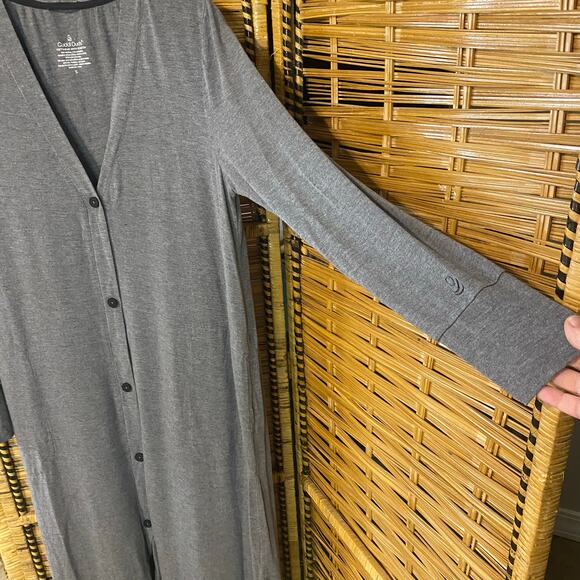 Cuddl Duds Gray Softwear Stretch Long Button Cardigan Duster Small modal blend - Picture 5 of 8